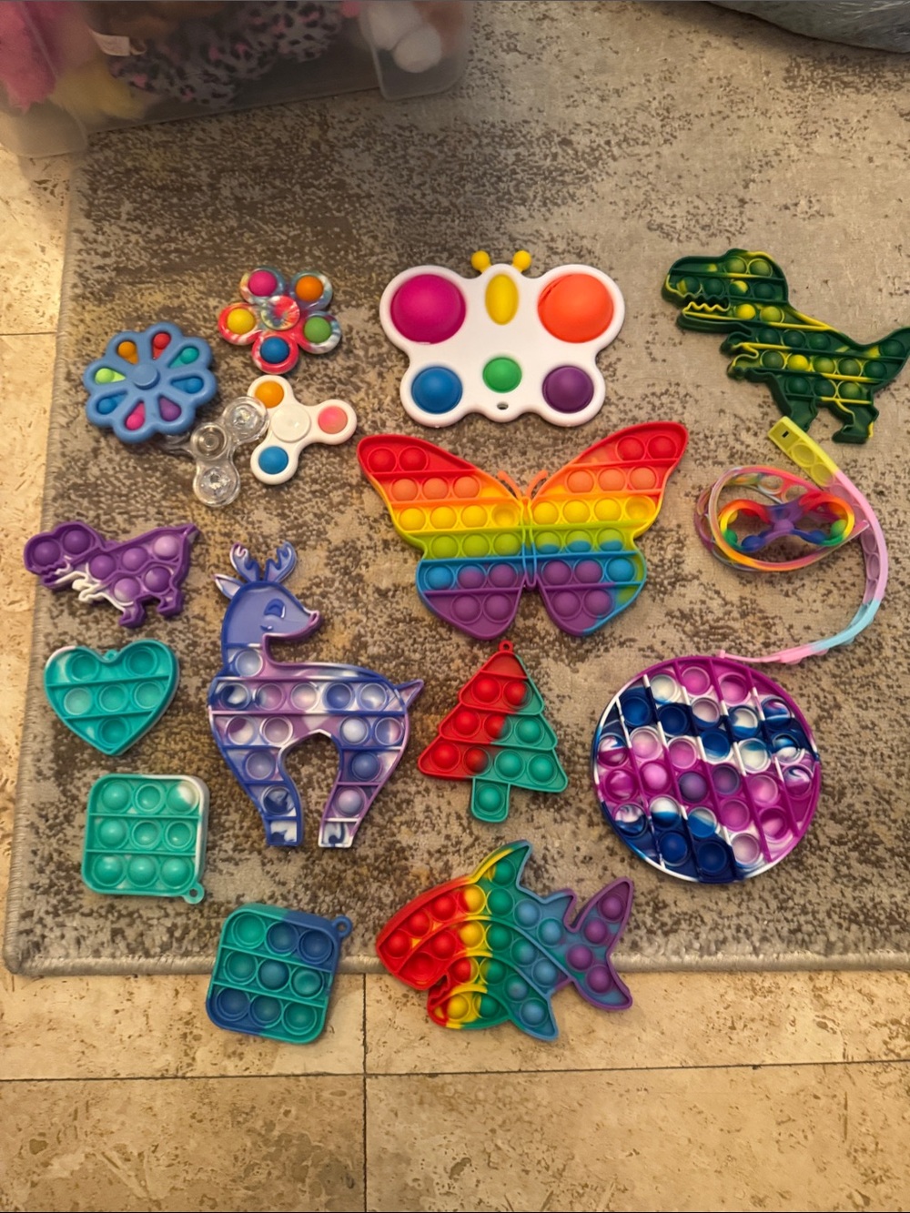 Whole Lot! Rainbow Butterfly & Assorted Silicone Pop-It Fidget Toy Set.